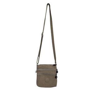 Kipling Alvar Small Crossbody Nylon Purse‎ Taupe Shoulderbag Bag Adjustable Zip